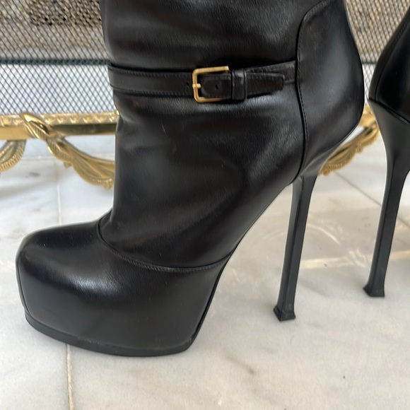 Saint Laurent Leather Platform Boots - Picture 8 of 11